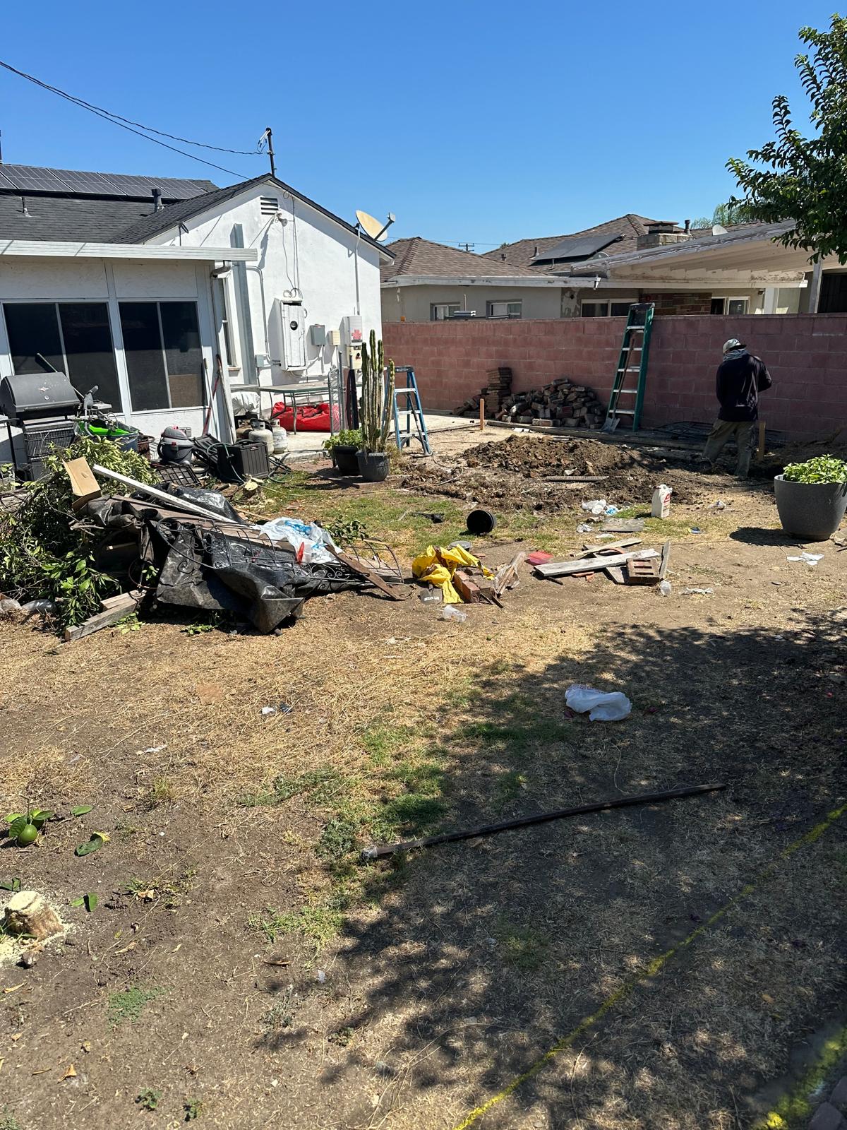 Existing backyard before ADU construction in Buena Park