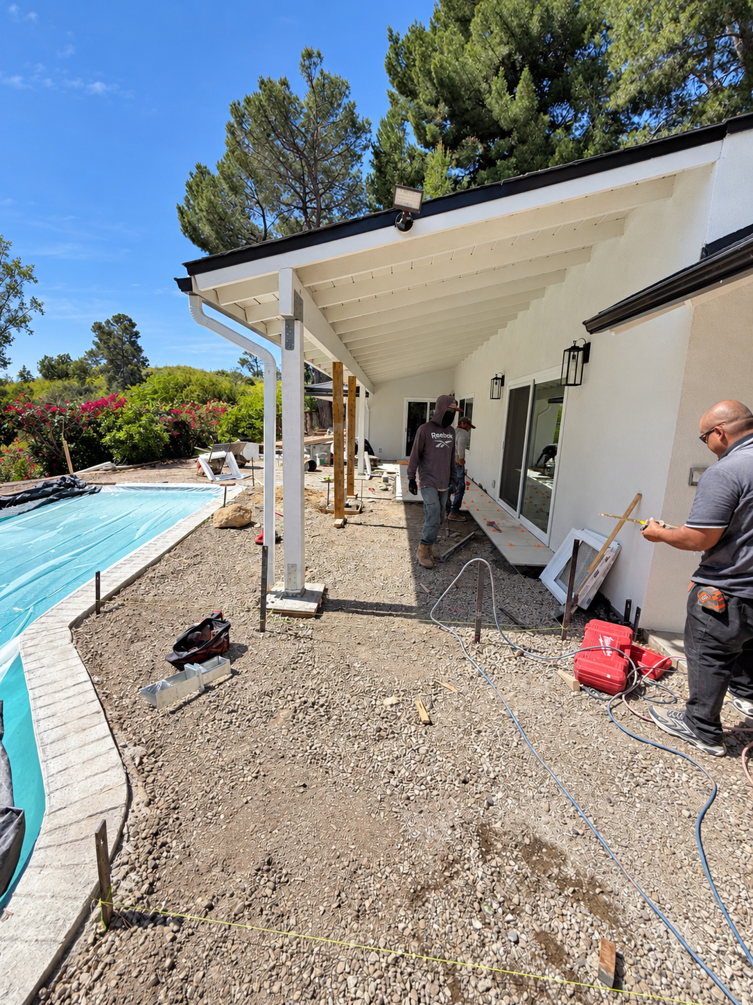 Ocean Home Builders Burbank pool and patio project — Patio Construction Progress