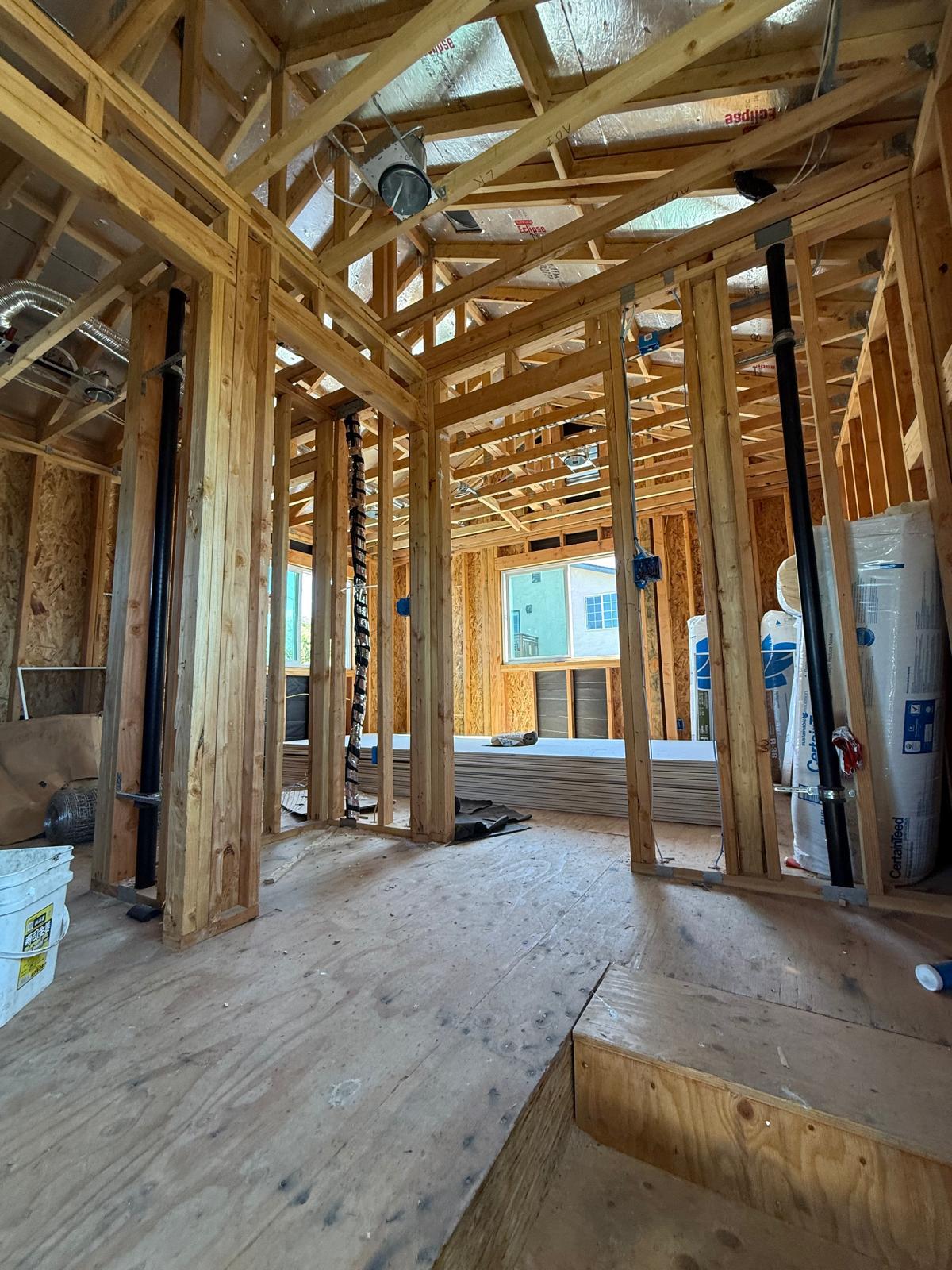 Framing and Construction at the Ocean Home Builders Torrance project