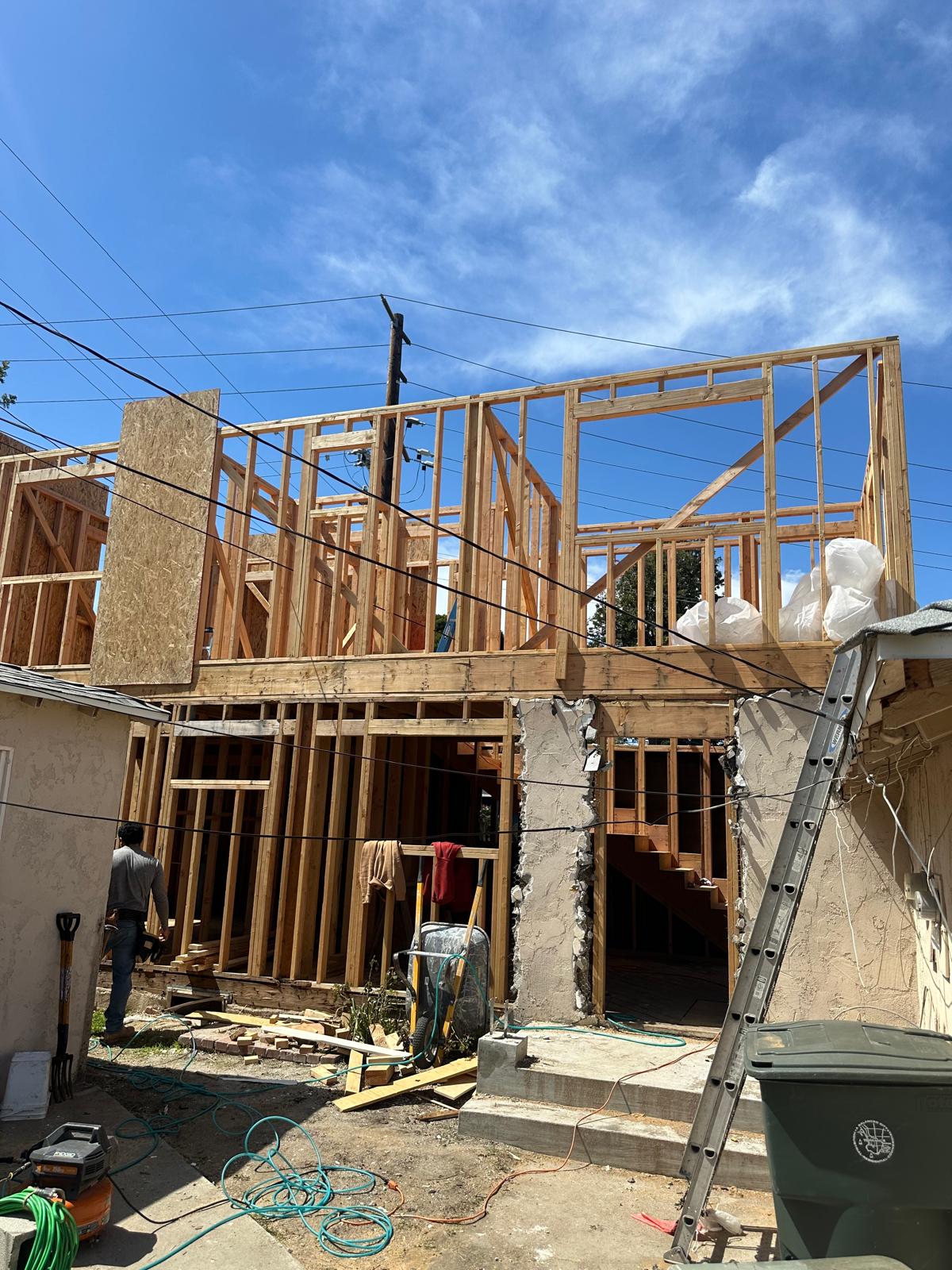 Framing and Construction at the Ocean Home Builders Torrance project